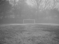 Goal Setting 101: how to join the 8% (a midyear checkup) Looking across the park earlier in the week at the lone soccer goal.