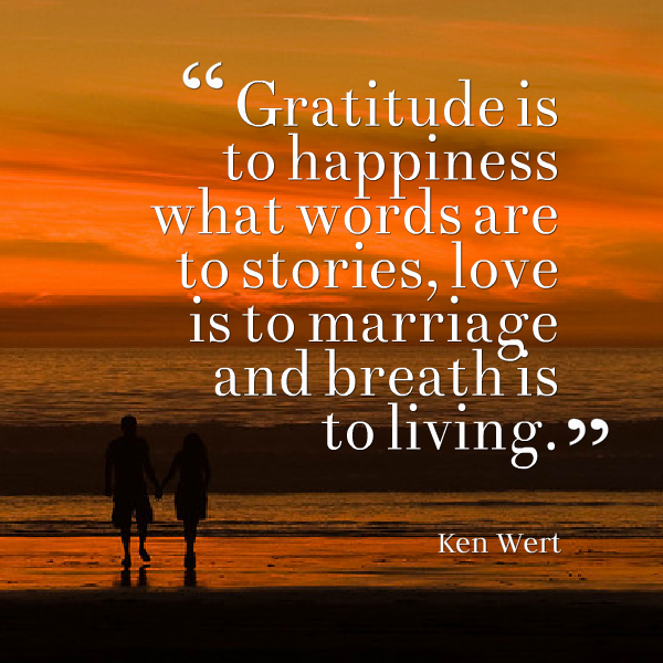 Gratitude is to happiness